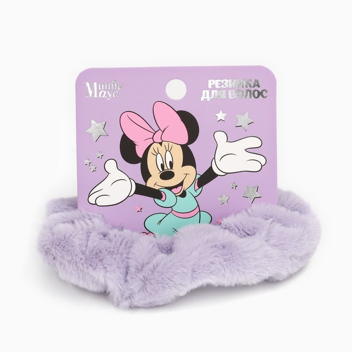 Резинка для волос фиолетовая, пушистая, 11 см, Минни Маус Резинка для волос фиолетовая, пушистая, 11 см, Минни Маус