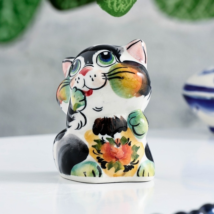 Сувенир Сувенир "Кот Ласка", гжель, цвет