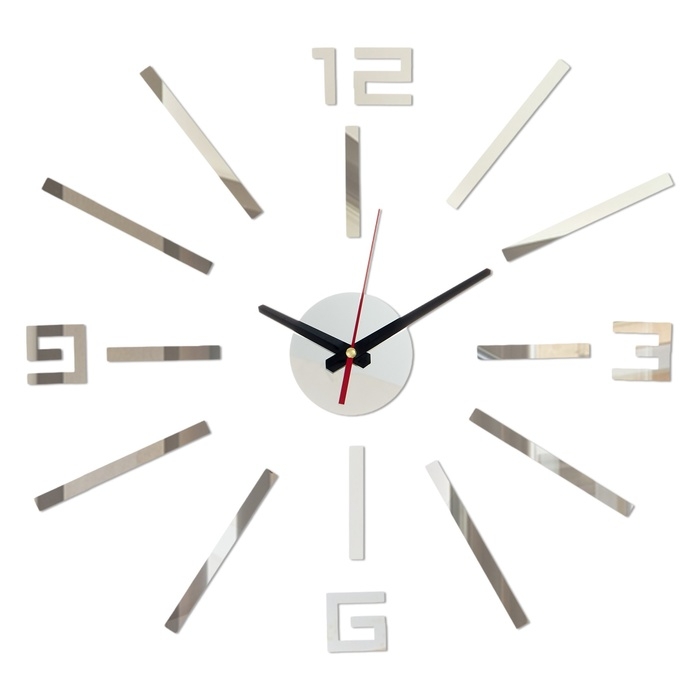 Часы настенные интерьерные, 3d  Часы настенные интерьерные, 3d "Лучи", бесшумные, наклейка, большие, d-40 см