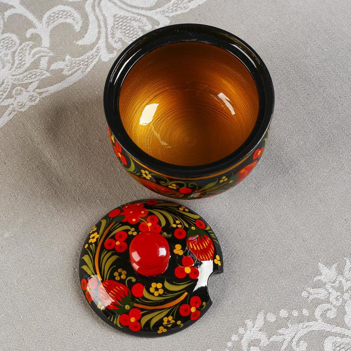 Сахарница «Ягодка», малая, 9×9 см, хохлома Сахарница «Ягодка», малая, 9×9 см, хохлома