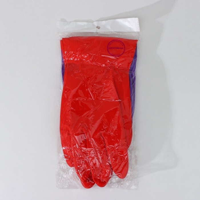 Перчатки хозяйственные с утеплителем Доляна, размер L, резиновые, длинные манжеты, цвет красный Перчатки хозяйственные с утеплителем Доляна, размер L, резиновые, длинные манжеты, цвет красный