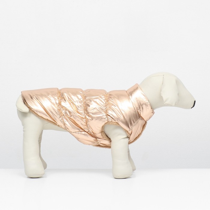 Куртка для собак  Куртка для собак "Блеск", M (ДС 30, ОГ 43, ОШ 28 см, до 7 кг), бронзовая