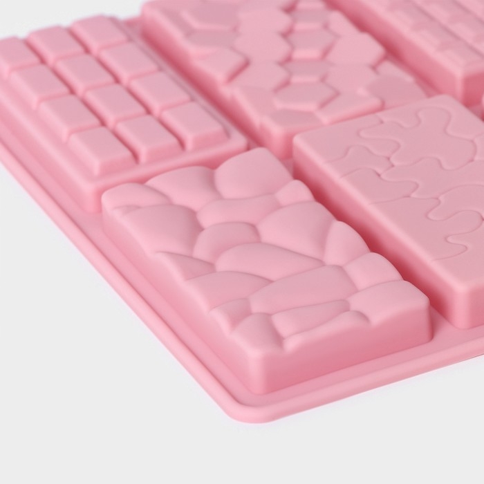 Набор форм для шоколада Доляна «Шоколадное ассорти», 2 шт, силикон, цвет розовый Набор форм для шоколада Доляна «Шоколадное ассорти», 2 шт, силикон, цвет розовый