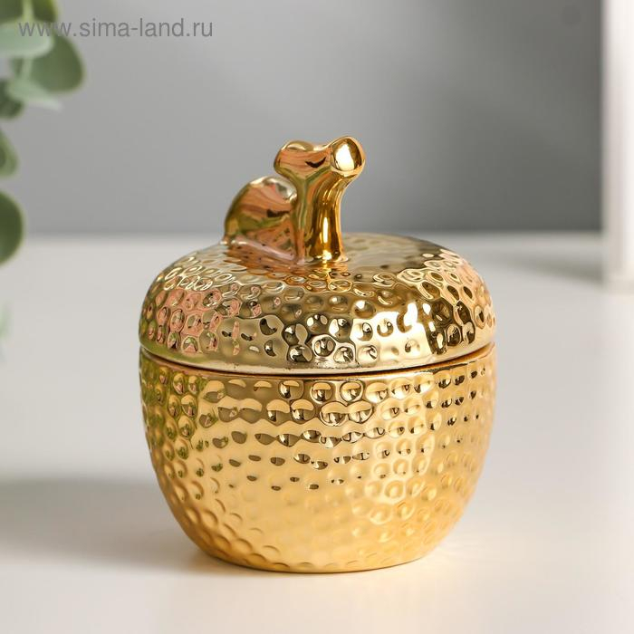 Шкатулка керамика Шкатулка керамика "Золотое яблочко" 8,5х7х7 см