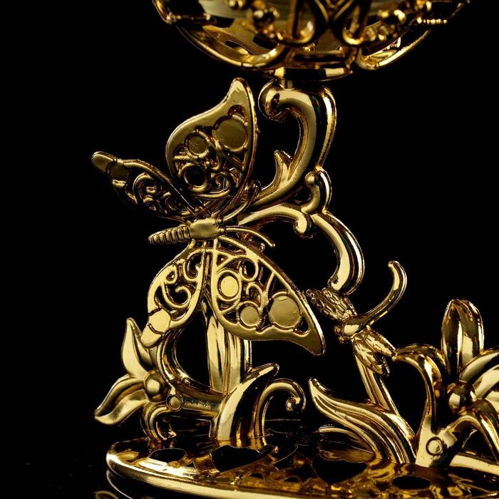 Подсвечник пластик, стекло Подсвечник пластик, стекло "Бабочка" золото 12х7,5х6 см