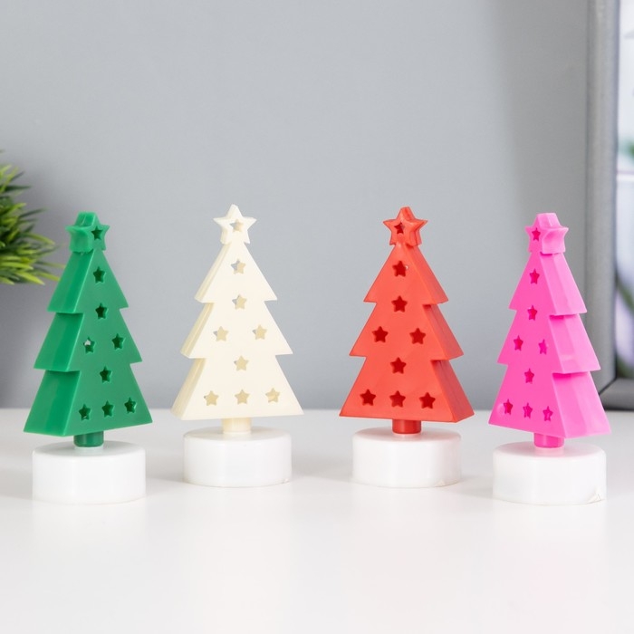 Ночник Ночник "Елочка" LED от батареек CR2032 МИКС 4х4,5х10 см RISALUX