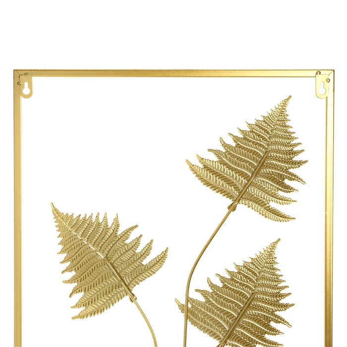Панно интерьерное металл  Панно интерьерное металл "Листья папоротника" сине-золотые 1х39,5х60 см