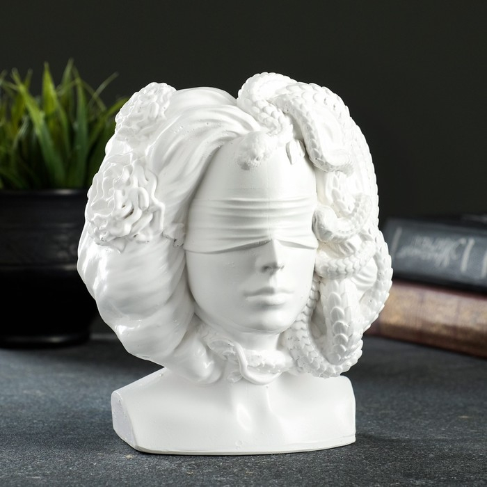 Кашпо - органайзер Кашпо - органайзер "Горгона Медуза" белая, 12,5х16х10,5см