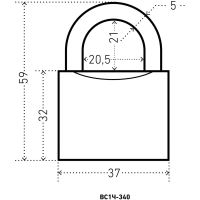 Замок навесной УЗК Аллюр ВС1Ч-340 (37xd=5) чугун серый (5кл)