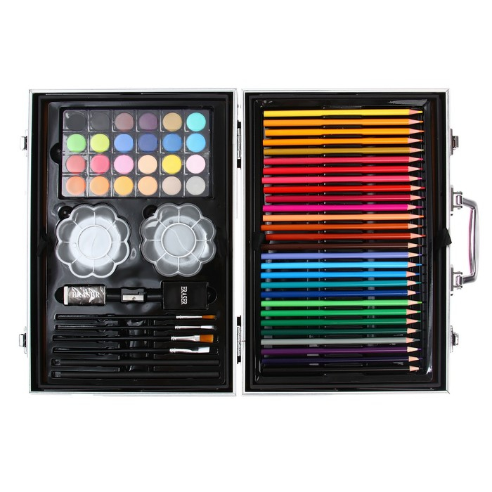 Набор для рисования складной, в чемоданчике, синий Набор для рисования складной, в чемоданчике, синий