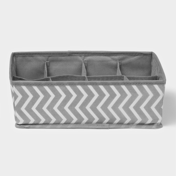 Органайзер для хранения белья «Симетро», 8 ячеек, 29×14×10 см, цвет серый Органайзер для хранения белья «Симетро», 8 ячеек, 29×14×10 см, цвет серый