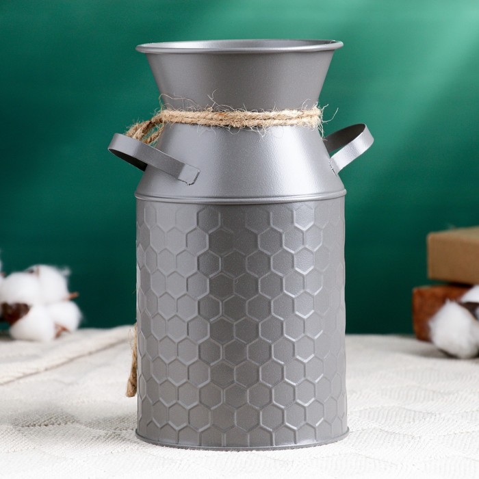 Кашпо - ваза  Кашпо - ваза "Кирсти" серая, 19х10х10см