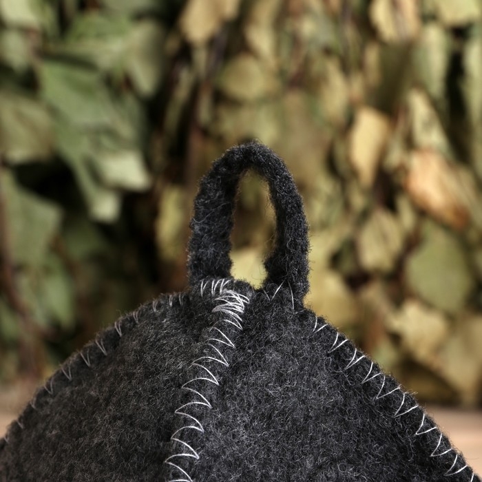 Набор для бани "Главный по бане" 2 предмета шапка, варежка с вышивкой