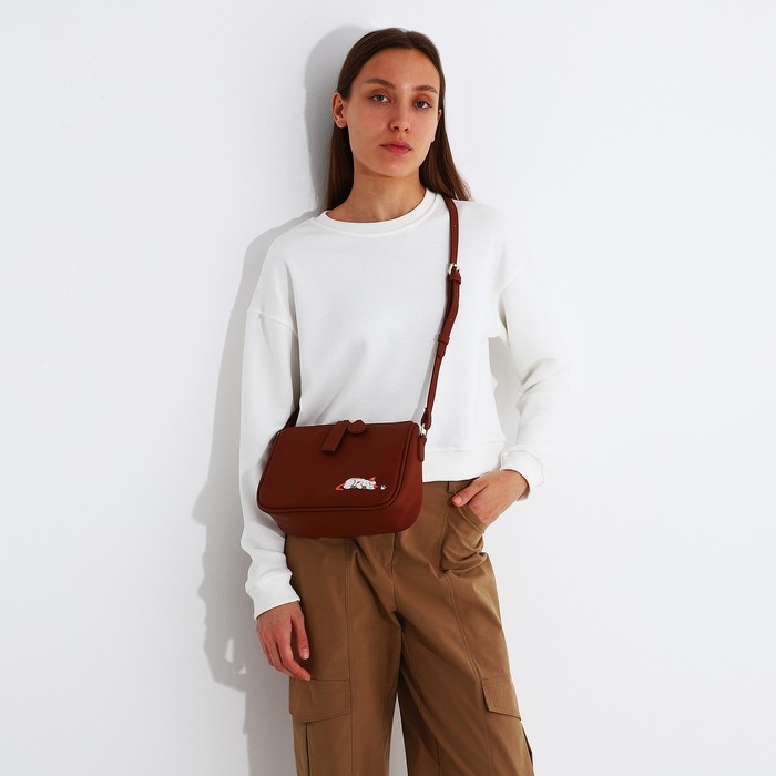 Сумка кросс-боди на молнии, цвет коричневый Сумка кросс-боди на молнии, цвет коричневый