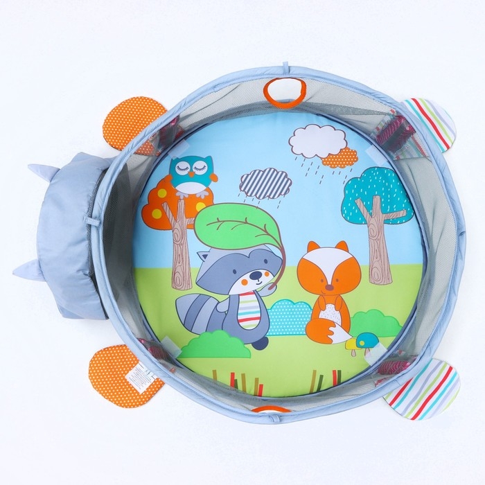 Развивающий коврик 3 в 1 «Енот», 68х68 см, 30 цветных шариков, 5 игрушек, Крошка Я Развивающий коврик 3 в 1 «Енот», 68х68 см, 30 цветных шариков, 5 игрушек, Крошка Я