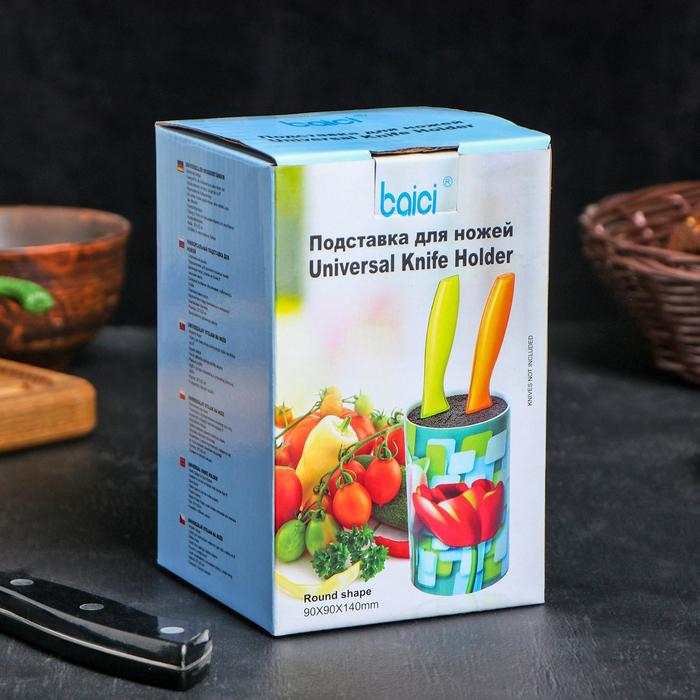 Подставка для ножей с наполнителем Доляна «Кракле», 14×9 см, цвет чёрный Подставка для ножей с наполнителем Доляна «Кракле», 14×9 см, цвет чёрный