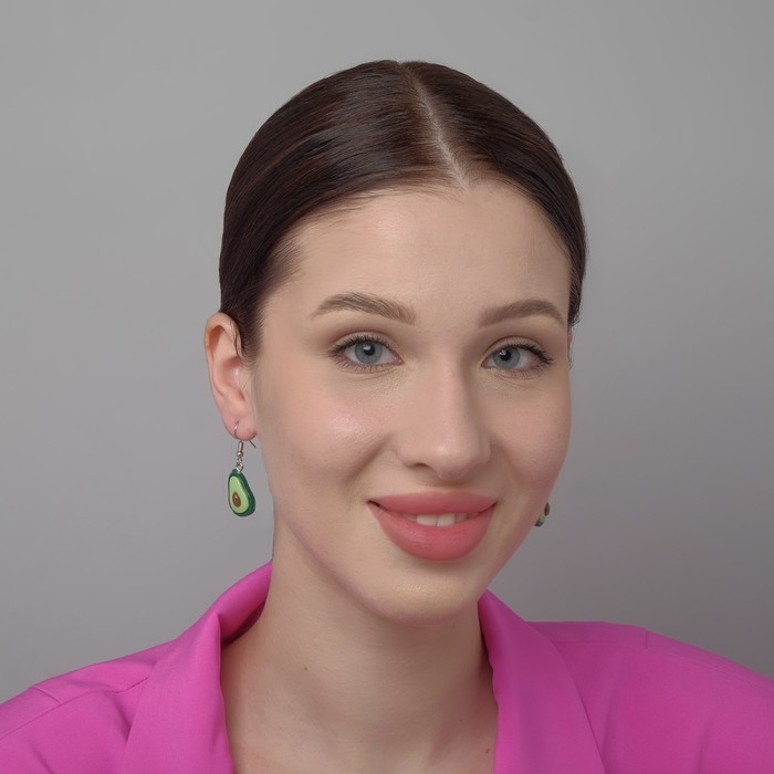 Серьги пластик «Авокадо» в разрезе, цвет зелёно-коричневый Серьги пластик «Авокадо» в разрезе, цвет зелёно-коричневый