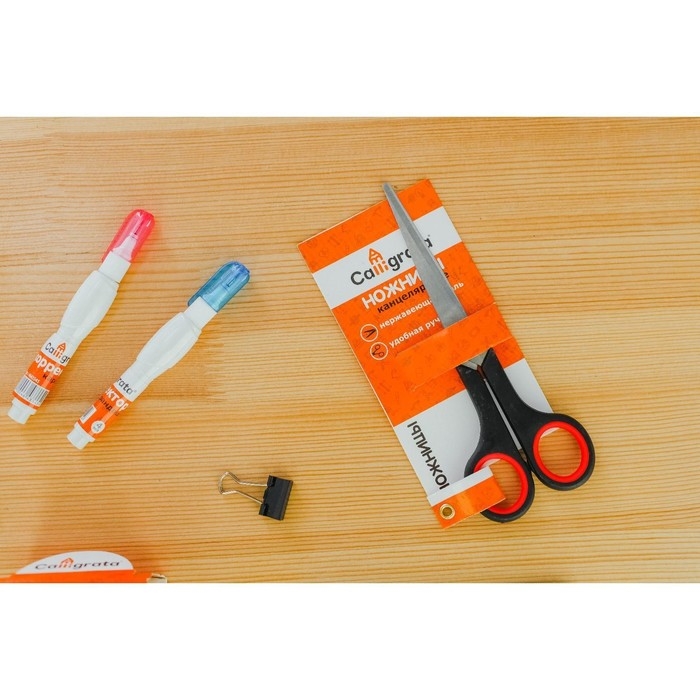 Ножницы канцелярские 16.5 см, Ножницы канцелярские 16.5 см, "Стандарт", пластиковые ручки, европодвес