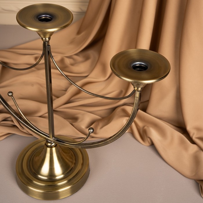 Подсвечник металл «Герцог», на 3 свечи, 44 х 14 х 24 см