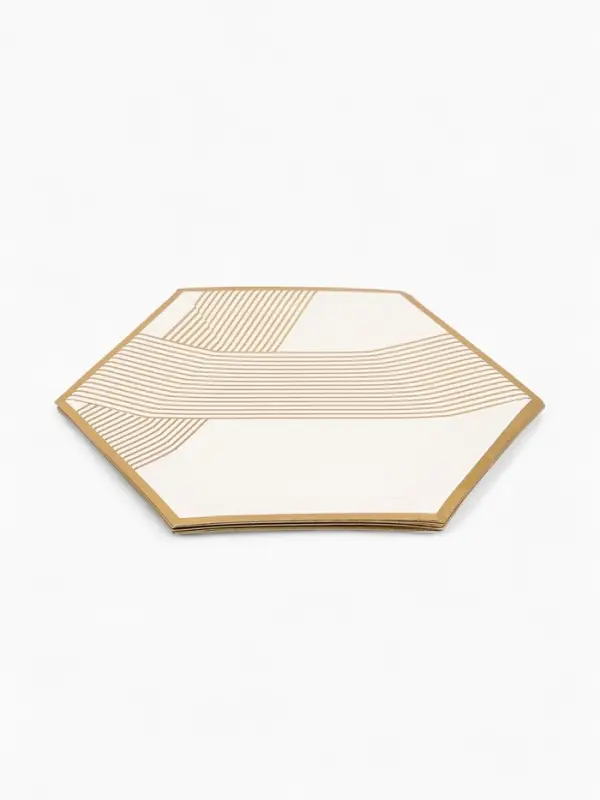 Набор тарелок белый с золотом 23 см. (10 шт) Набор тарелок белый с золотом 23 см. (10 шт)