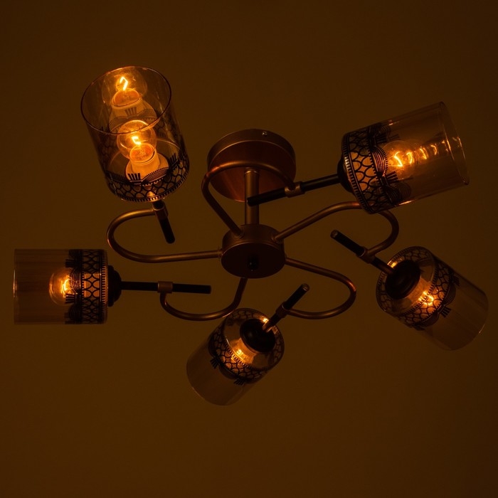 Люстра Люстра "Марси" 5хЕ27 40Вт черно-золотой 60х60х27 см BayerLux