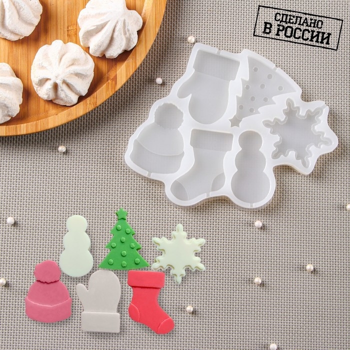 Силиконовый молд для леденцов и шоколада «Новогодние леденцы», 15×13 см, цвет прозрачный Силиконовый молд для леденцов и шоколада «Новогодние леденцы», 15×13 см, цвет прозрачный