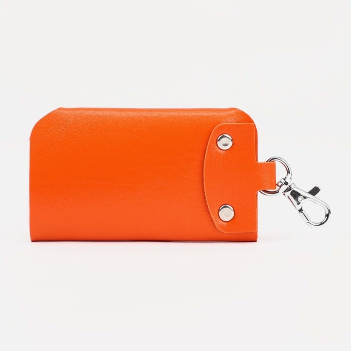 Ключница на кнопках, длина 11 см, 7 карабинов, цвет оранжевый Ключница на кнопках, длина 11 см, 7 карабинов, цвет оранжевый
