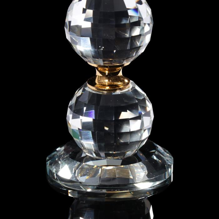 Подсвечник стекло на 1 свечу Подсвечник стекло на 1 свечу "Цветочек с тремя хрустальными шарами" 18х7х7 см