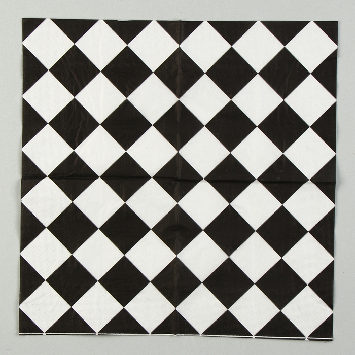 Салфетки бумажные «Чёрные ромбики» 33х33 см, набор 20 шт. Салфетки бумажные «Чёрные ромбики» 33х33 см, набор 20 шт.