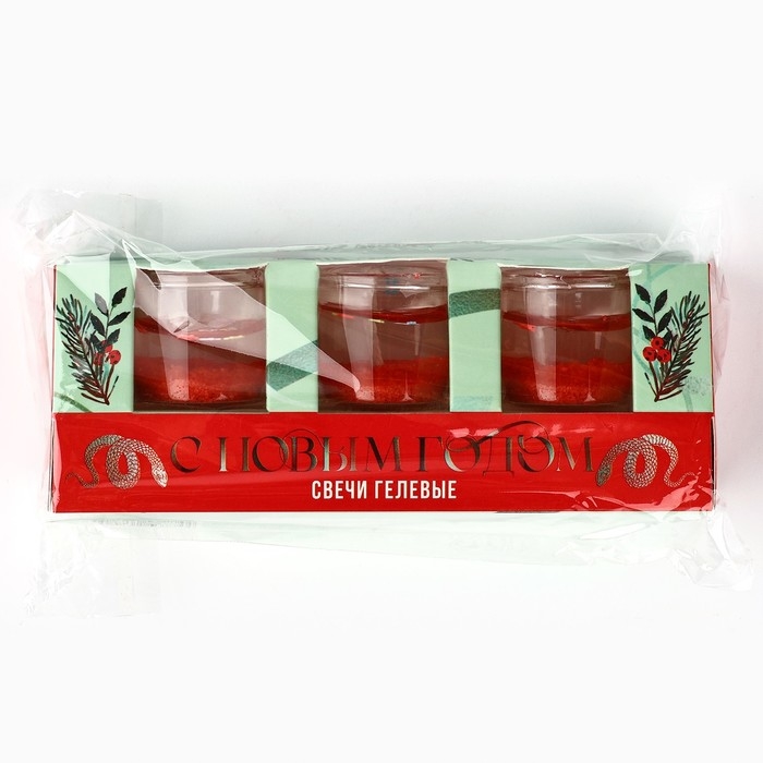 Свечи гелевые новогодние «С Новым годом!» на Новый год на Новый год, 3 шт, красные, 2,5 х2,5 х 2,5 см Свечи гелевые новогодние «С Новым годом!» на Новый год на Новый год, 3 шт, красные, 2,5 х2,5 х 2,5 см