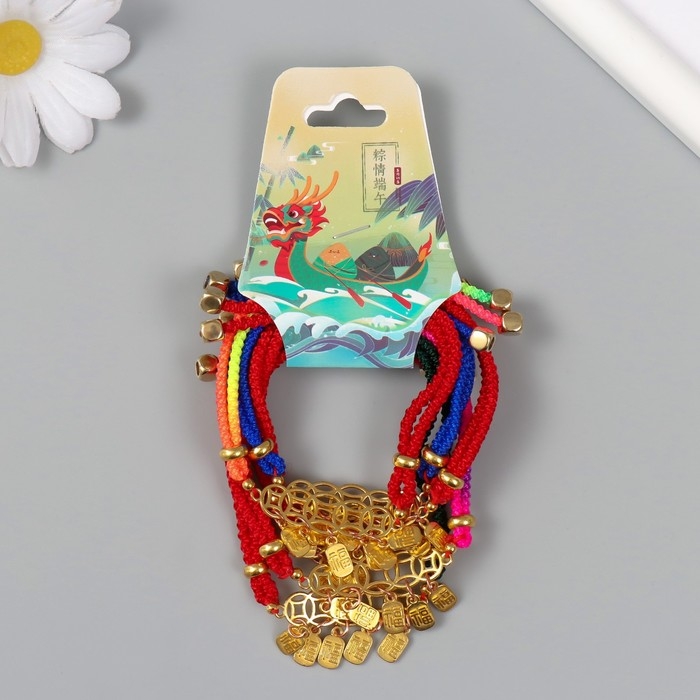 Браслет фен-шуй Браслет фен-шуй "Монетки и иероглифы" регулируемая длина