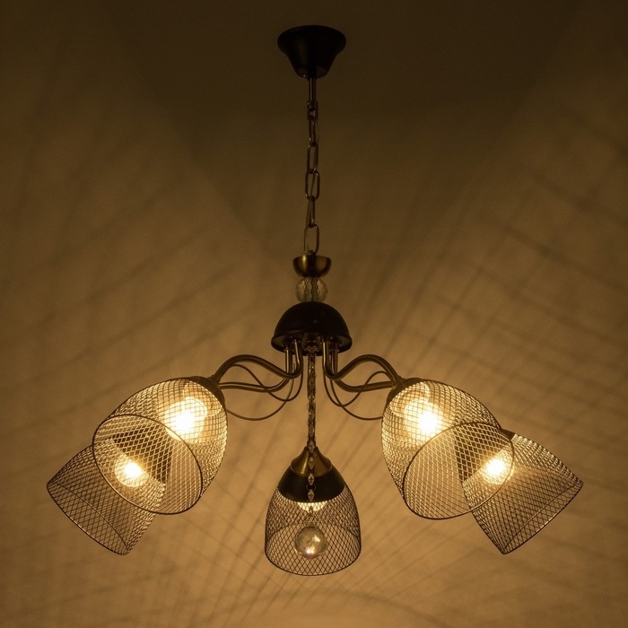 Люстра Люстра "Рикардо" 5хЕ27 40Вт черный 71х71х38-65см BayerLux