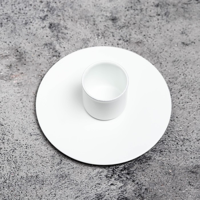 Подсвечник  Подсвечник "Круг" металл на 1 свечу, 7х3 см, белый