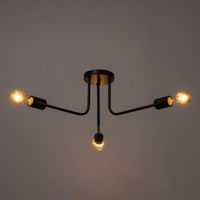 Люстра "Лагерта" 3хЕ27 40Вт черный 53х53х13,5 см