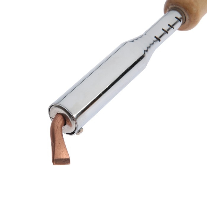 Паяльник ТУНДРА, деревянная рукоятка, плоское медное жало, 100 Вт, 220 В Паяльник ТУНДРА, деревянная рукоятка, плоское медное жало, 100 Вт, 220 В