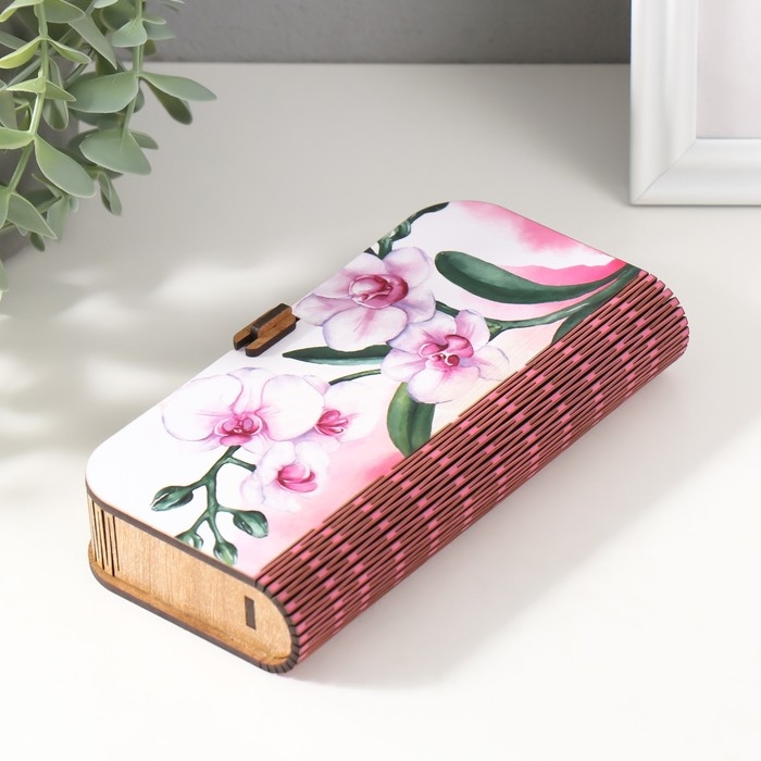 Шкатулка  Шкатулка "Орхидеи" 17х8,5х3,5 см