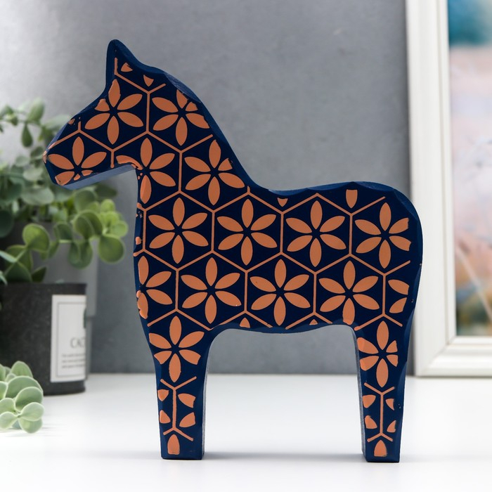 Сувенир МДФ Сувенир МДФ "Цветы на синем" 18х16,5 см