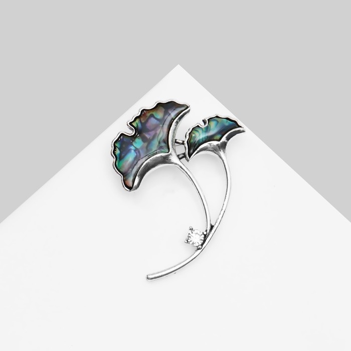 Брошь «Галиотис» цветы-зонтики, цвет зелёный в серебре Брошь «Галиотис» цветы-зонтики, цвет зелёный в серебре