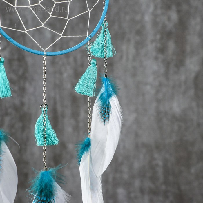 Ловец снов Ловец снов "Паутинка с кисточками, бирюзовый" 40х15 см
