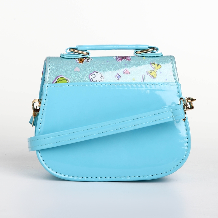 Сумка детская для девочки на клапане «Выбражулька», цвет голубой