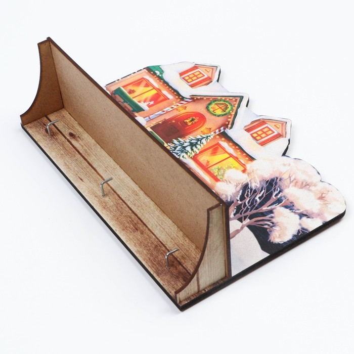 Ключница настенная новогодняя «Счастливый тот кто счастлив дома», на Новый год Ключница настенная новогодняя «Счастливый тот кто счастлив дома», на Новый год