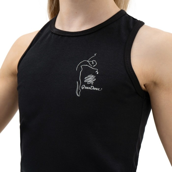 Майка-борцовка для гимнастики и танцев Grace Dance, р. 34, цвет чёрный Майка-борцовка для гимнастики и танцев Grace Dance, р. 34, цвет чёрный