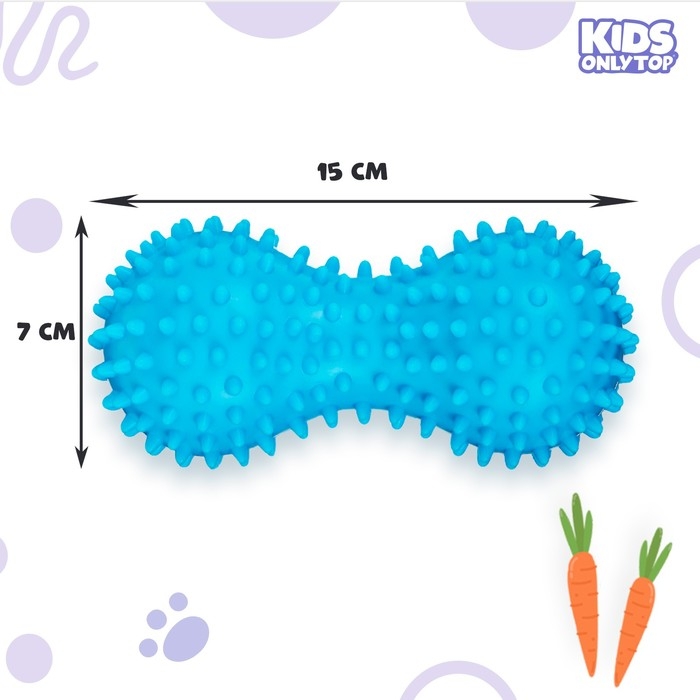 Мяч массажный ONLYTOP «Зайка», двойной, цвет голубой Мяч массажный ONLYTOP «Зайка», двойной, цвет голубой