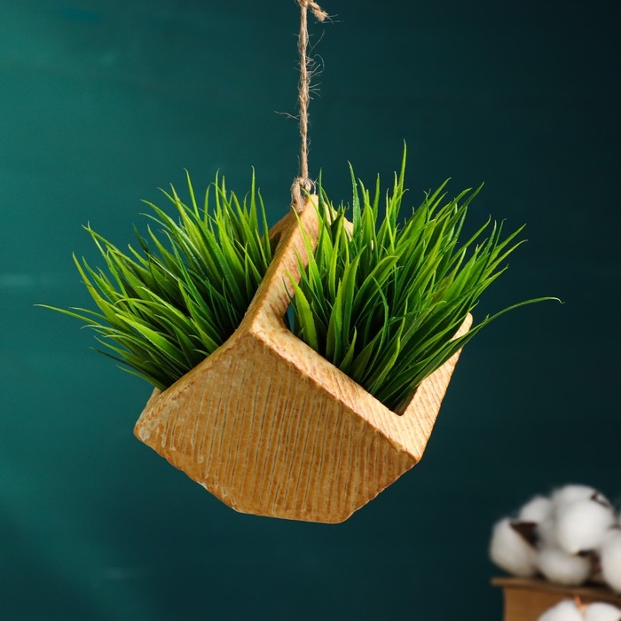 Кашпо  Кашпо "Куб" бежевое, 8*8*8см