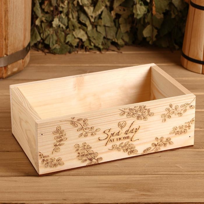 Ящик деревянный Ящик деревянный "Spa day at home", 24.5×14×8 см, микс