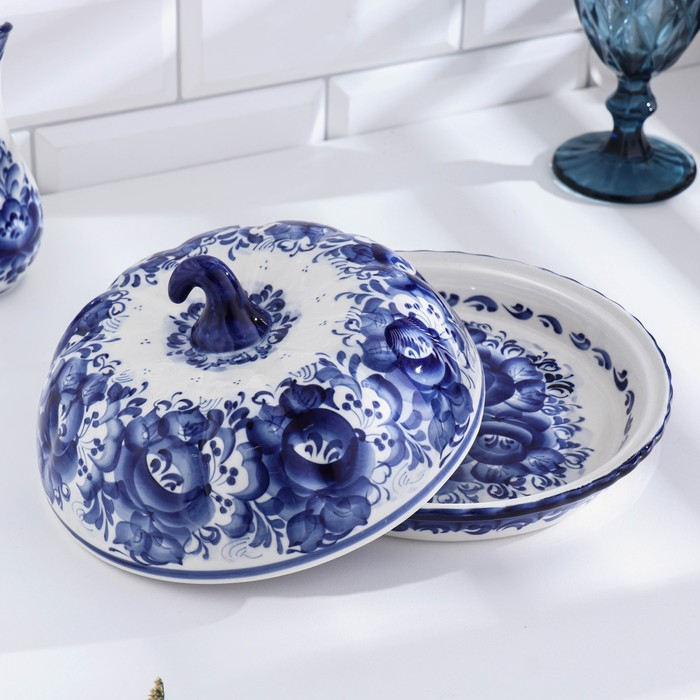 Блюдо «Блинница Тыква», гжель Блюдо «Блинница Тыква», гжель