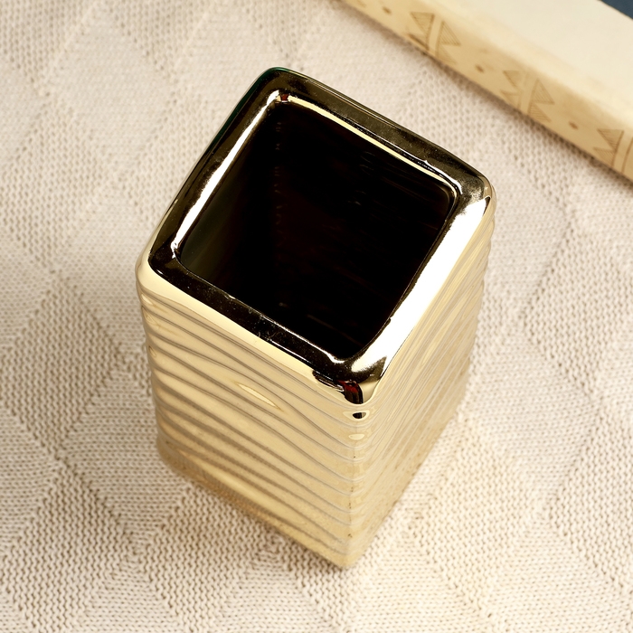 Кашпо - ваза Кашпо - ваза "Кина" золотая, 9х9х20см