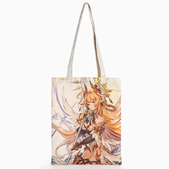 Шопер «Аниме» 33,5 х 39,5 см., отдел без молнии, без подклада, белый Шопер «Аниме» 33,5 х 39,5 см., отдел без молнии, без подклада, белый