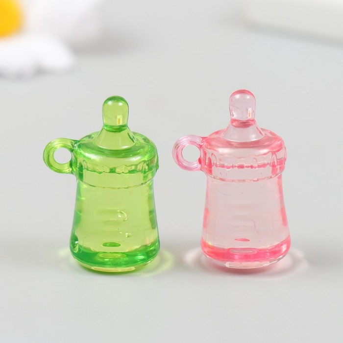 Декор для творчества пластик Декор для творчества пластик "Бутылочка" прозрачный цветной набор 20 гр 1,7х1,7х3,4 см