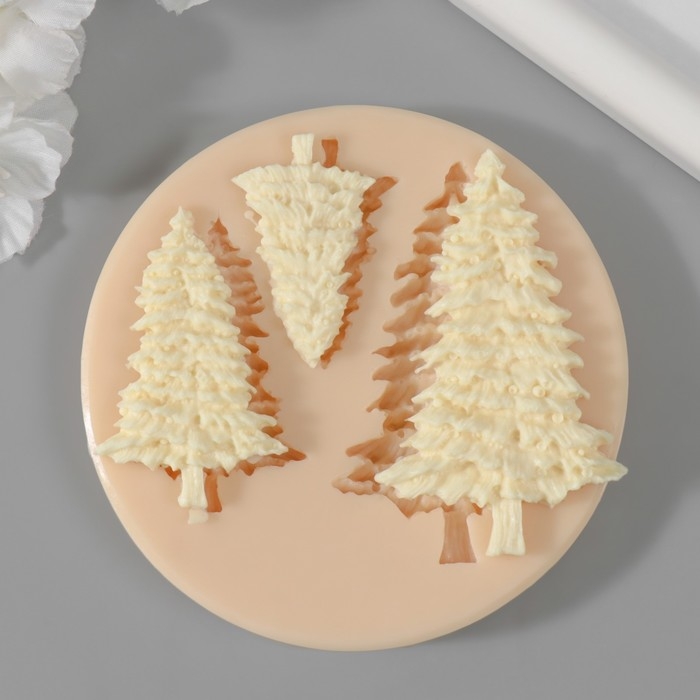 Молд силиконовый Молд силиконовый "Ёлочки" (издел. 7х4 см; 5х3 см; 4х2,3 см)